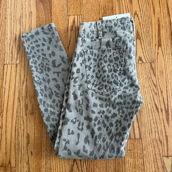Current/Elliot Mid Rise Skinny Leg Jeans Animal Print Size 0/24 Leopard Print - Picture 10 of 11